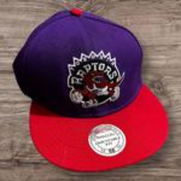 Mitchell & Ness Toronto Raptors Snapback Hat Purple Red Vintage - Picture 1 of 6